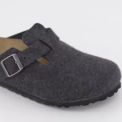 BIRKENSTOCK Boston Clogs Anthracite Wool - Flat Shoes for Women -Bikes Shop 3836825051 dt1