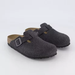 BIRKENSTOCK Boston Clogs Anthracite Wool - Flat Shoes for Women -Bikes Shop 3836825051 pr1