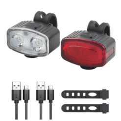 Bike Usb Rechargeable Rear Light Front Light Set, Bicycle Rear Light Led Tail Light F... (set: Set3)