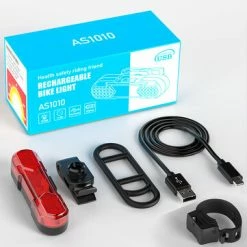 Bike Rear Light Usb Rechargeable Bicycle Tail Light For Cycling Helmet Backpack Saf... (color: Red)