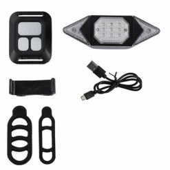 500mah Wireless Remote Control Steering Tail Light Usb Charging Bike Tail Light Sm... (color: Black)