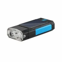 Bicycle Headlight Solar Waterproof Usb Rechargeable Bike Front Light Lamp Horn (color: Green)