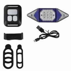 500mah Wireless Remote Control Steering Tail Light Usb Charging Bike Tail Light Smd... (color: Blue)